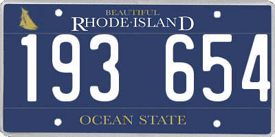 RI license plate 193654