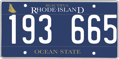 RI license plate 193665