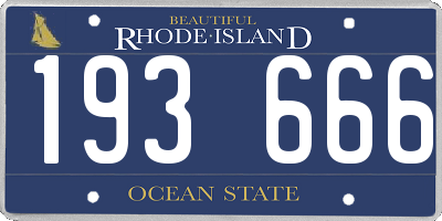 RI license plate 193666