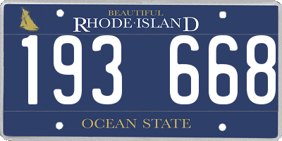 RI license plate 193668