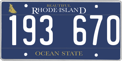 RI license plate 193670