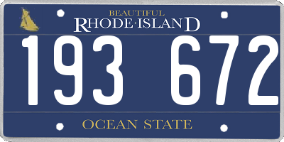 RI license plate 193672