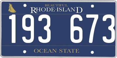 RI license plate 193673