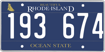 RI license plate 193674