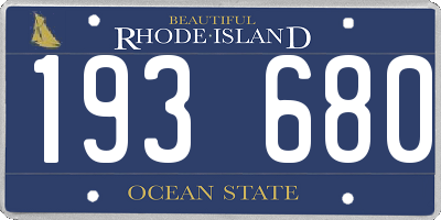 RI license plate 193680