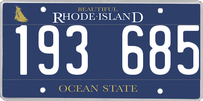 RI license plate 193685