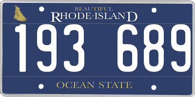 RI license plate 193689