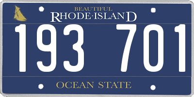 RI license plate 193701