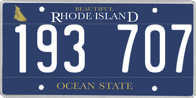RI license plate 193707