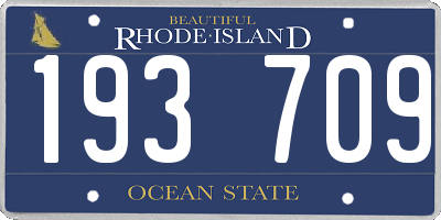 RI license plate 193709