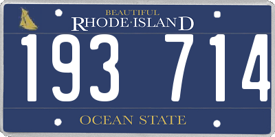 RI license plate 193714