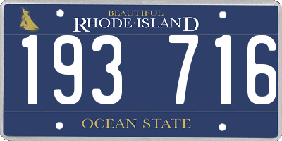 RI license plate 193716