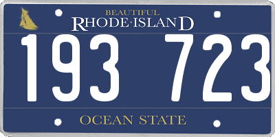 RI license plate 193723