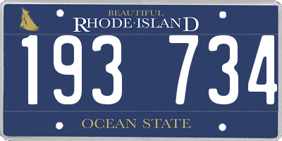 RI license plate 193734
