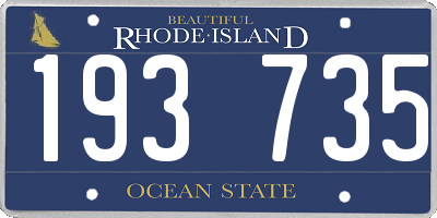 RI license plate 193735