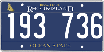 RI license plate 193736