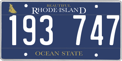 RI license plate 193747