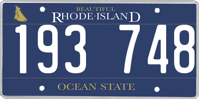 RI license plate 193748