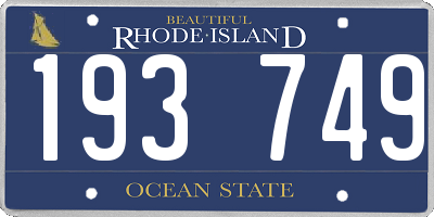 RI license plate 193749