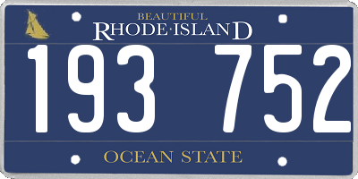 RI license plate 193752