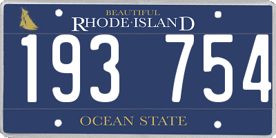 RI license plate 193754
