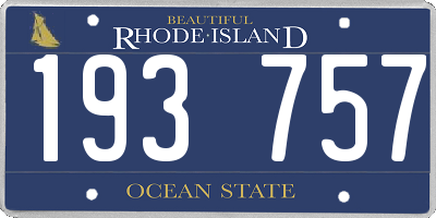RI license plate 193757