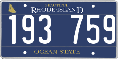 RI license plate 193759