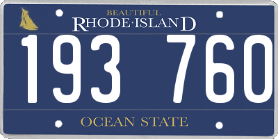 RI license plate 193760