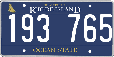 RI license plate 193765