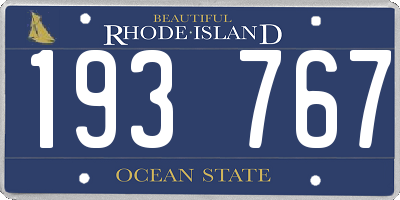 RI license plate 193767