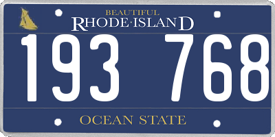 RI license plate 193768