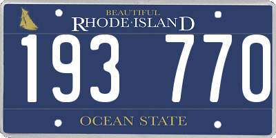 RI license plate 193770