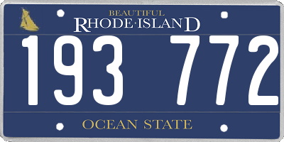 RI license plate 193772