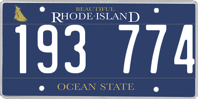 RI license plate 193774