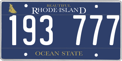 RI license plate 193777