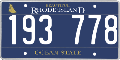 RI license plate 193778