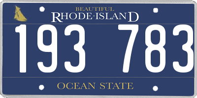 RI license plate 193783
