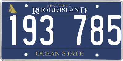 RI license plate 193785