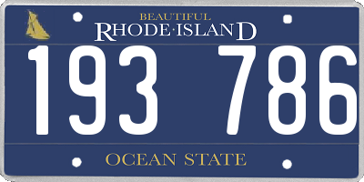 RI license plate 193786