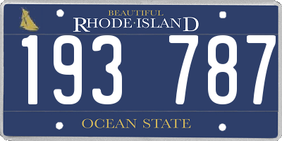 RI license plate 193787