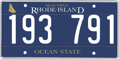 RI license plate 193791