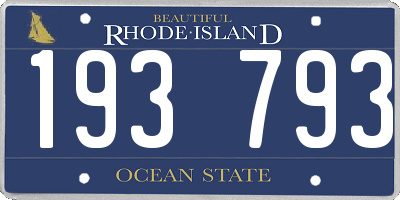 RI license plate 193793