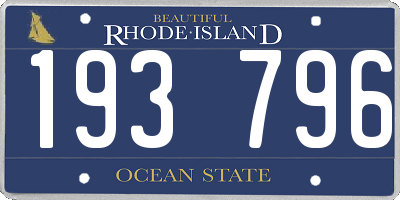 RI license plate 193796