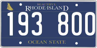RI license plate 193800