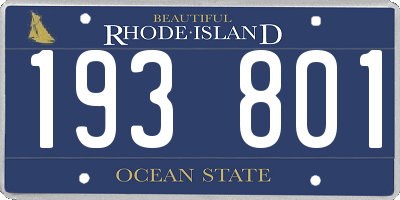 RI license plate 193801