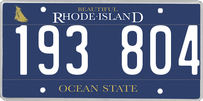 RI license plate 193804