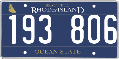 RI license plate 193806