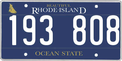 RI license plate 193808