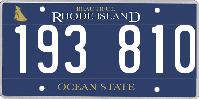 RI license plate 193810