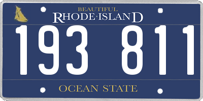 RI license plate 193811